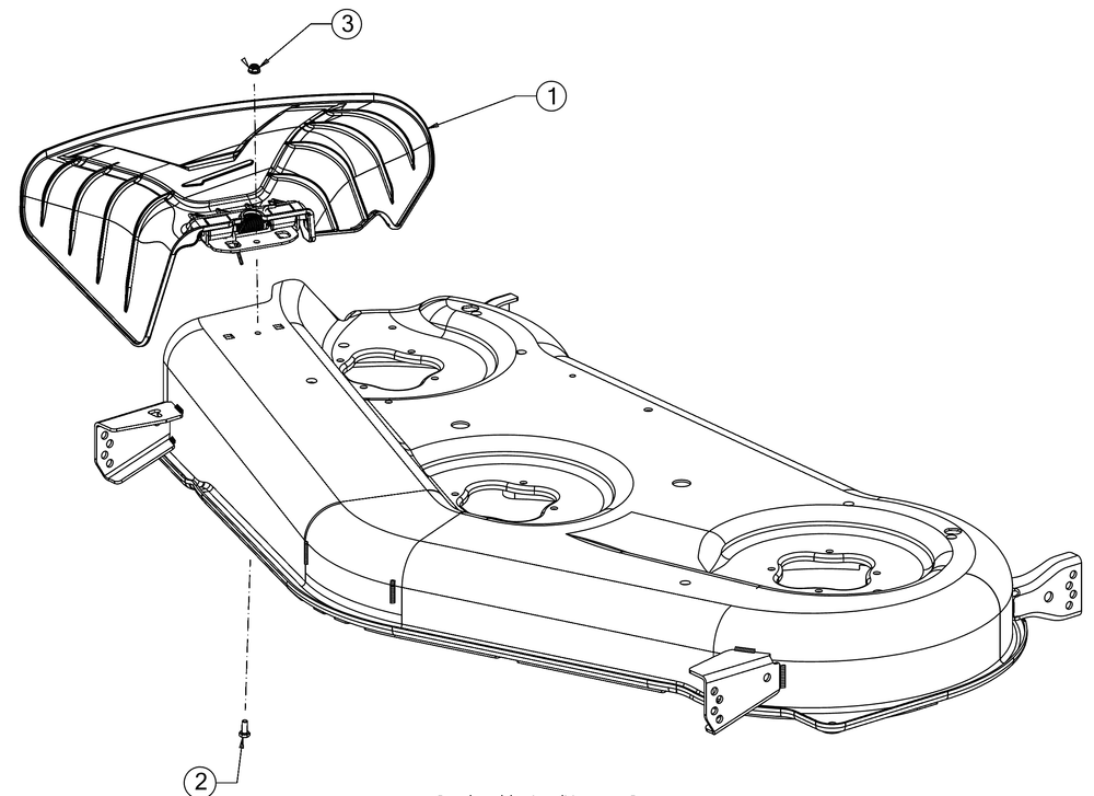 Discharge Chute Diagram and Parts List for XT1-GT50KH (14BQA3CQ010)(2021) Cub Cadet Lawn Tractor